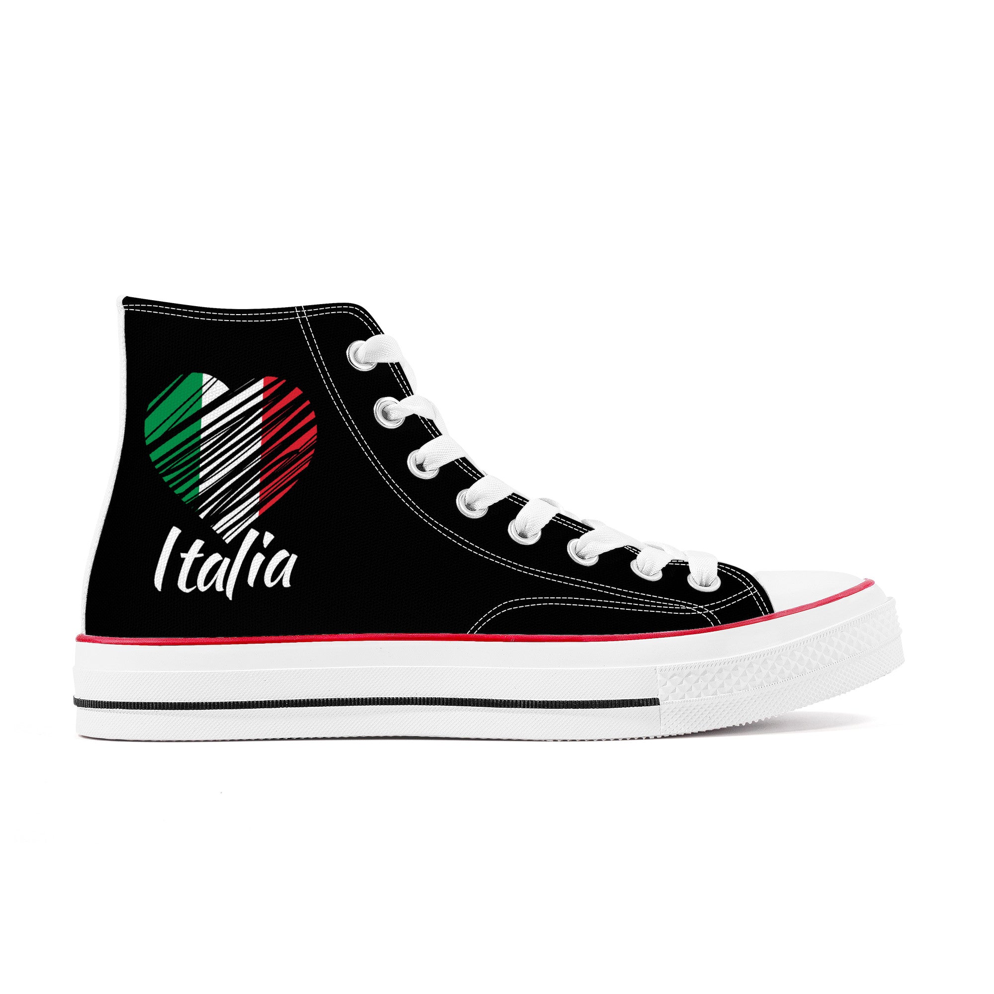 I Love Italy High Top Canvas Shoes