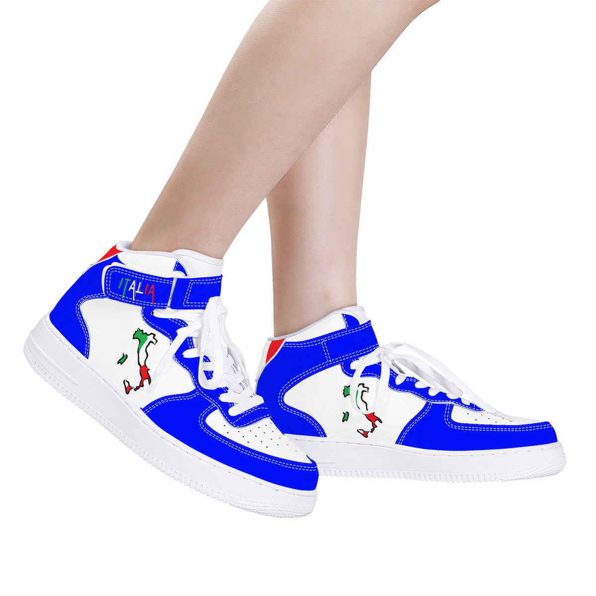 Italia Flag Map High Top Unisex Sneakers