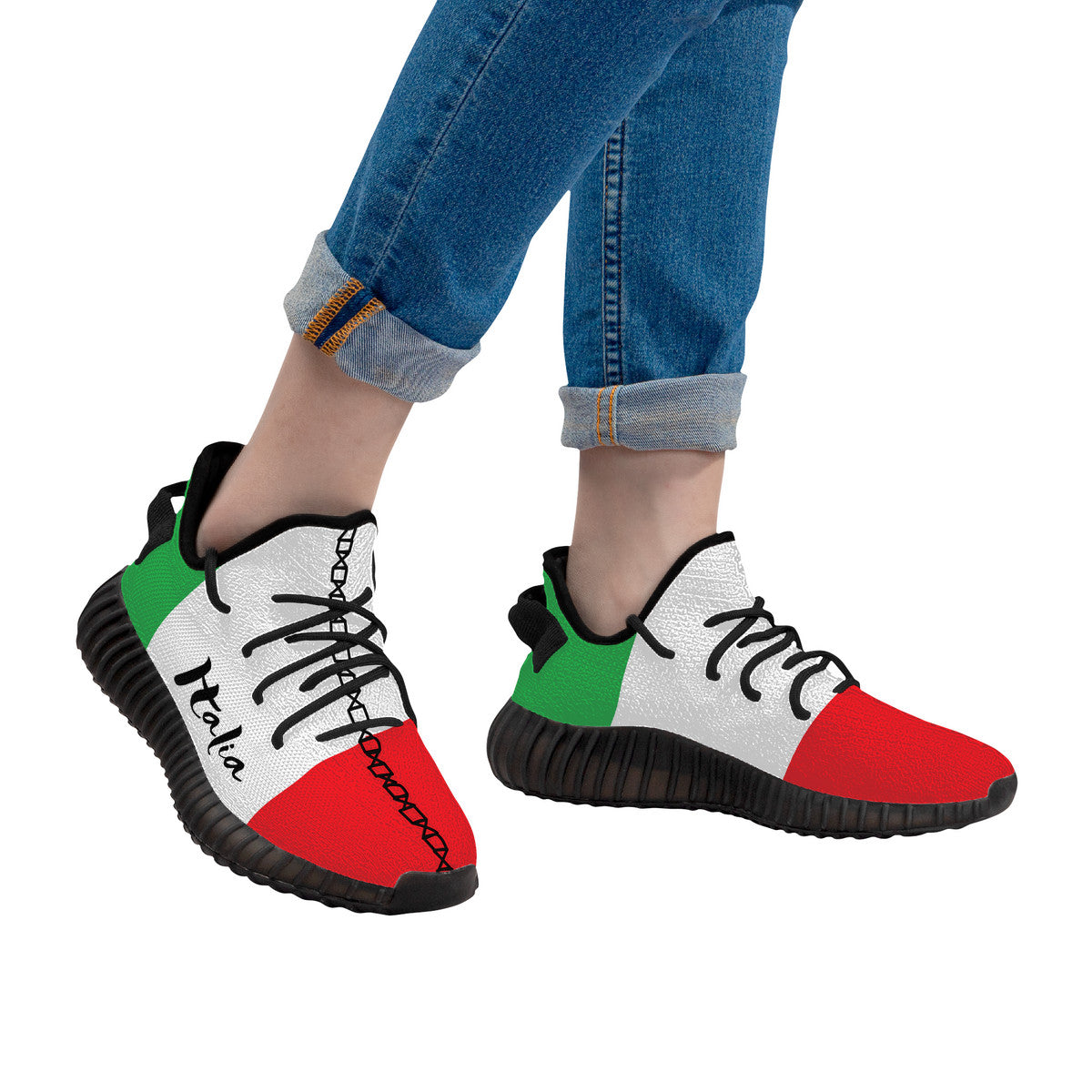 Italian Flag Breathable Mesh Knit Sneaker