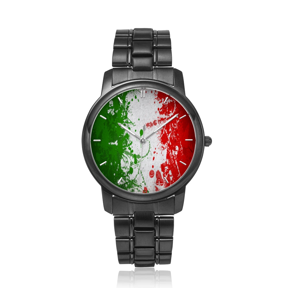 Italian Flag Art Steiless Steel Watch