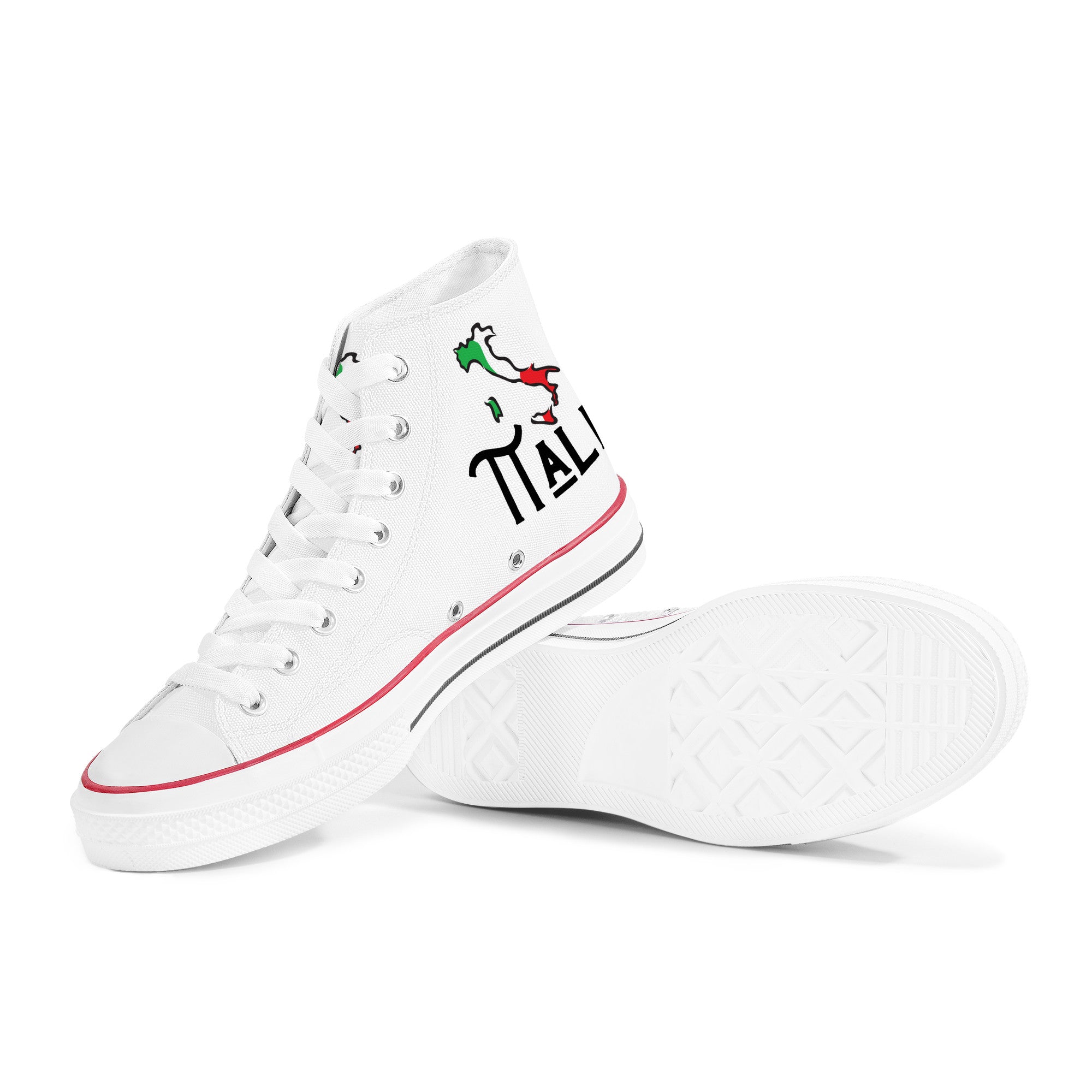 Italia High Top Canvas Shoes - White