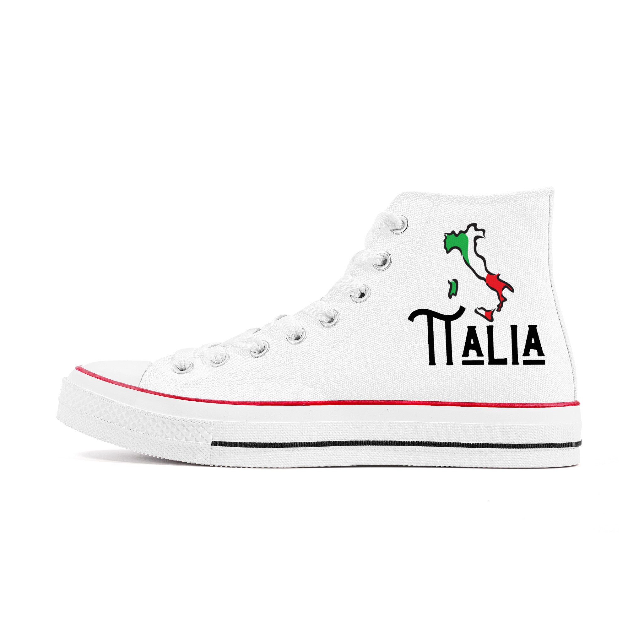 Italia High Top Canvas Shoes - White