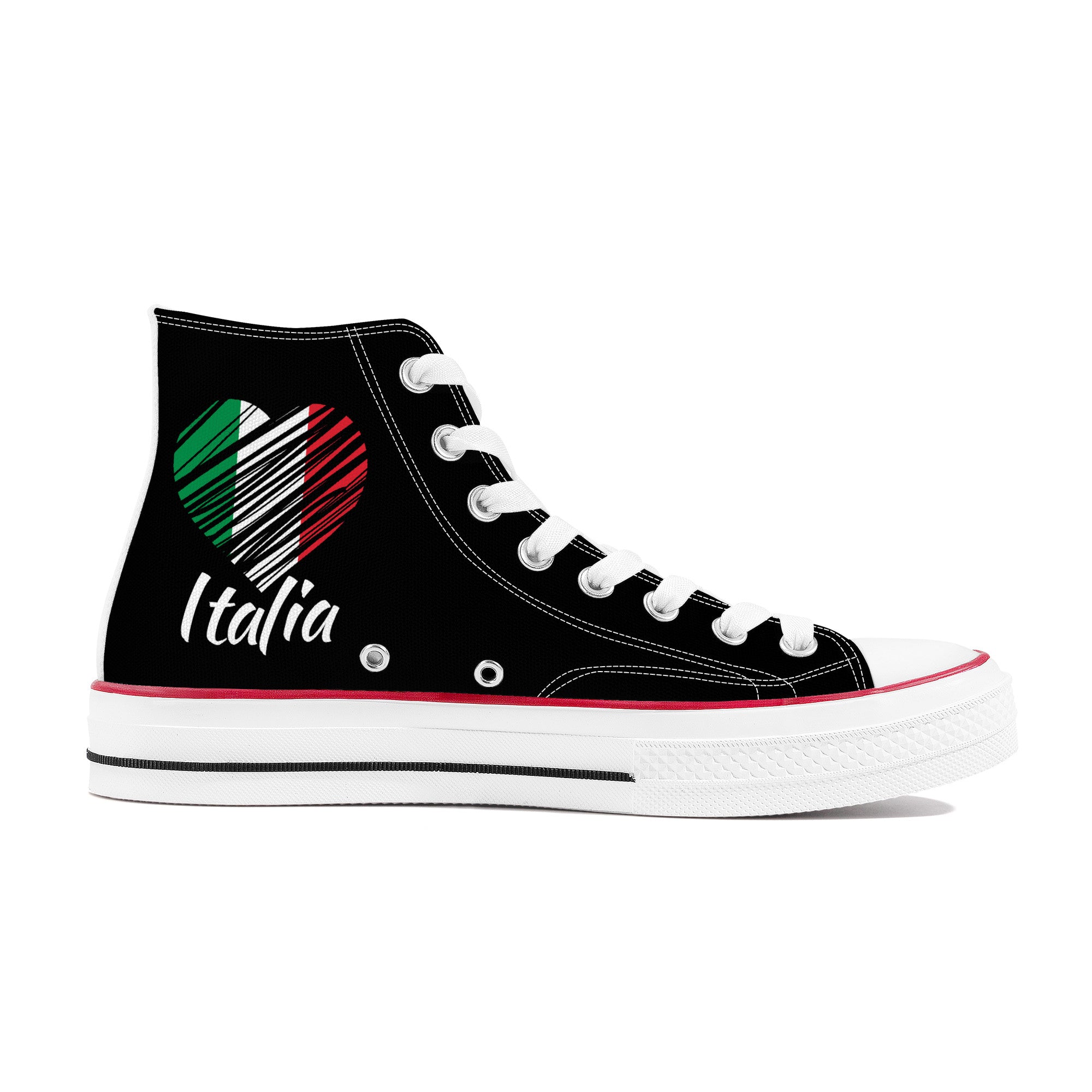 I Love Italy High Top Canvas Shoes