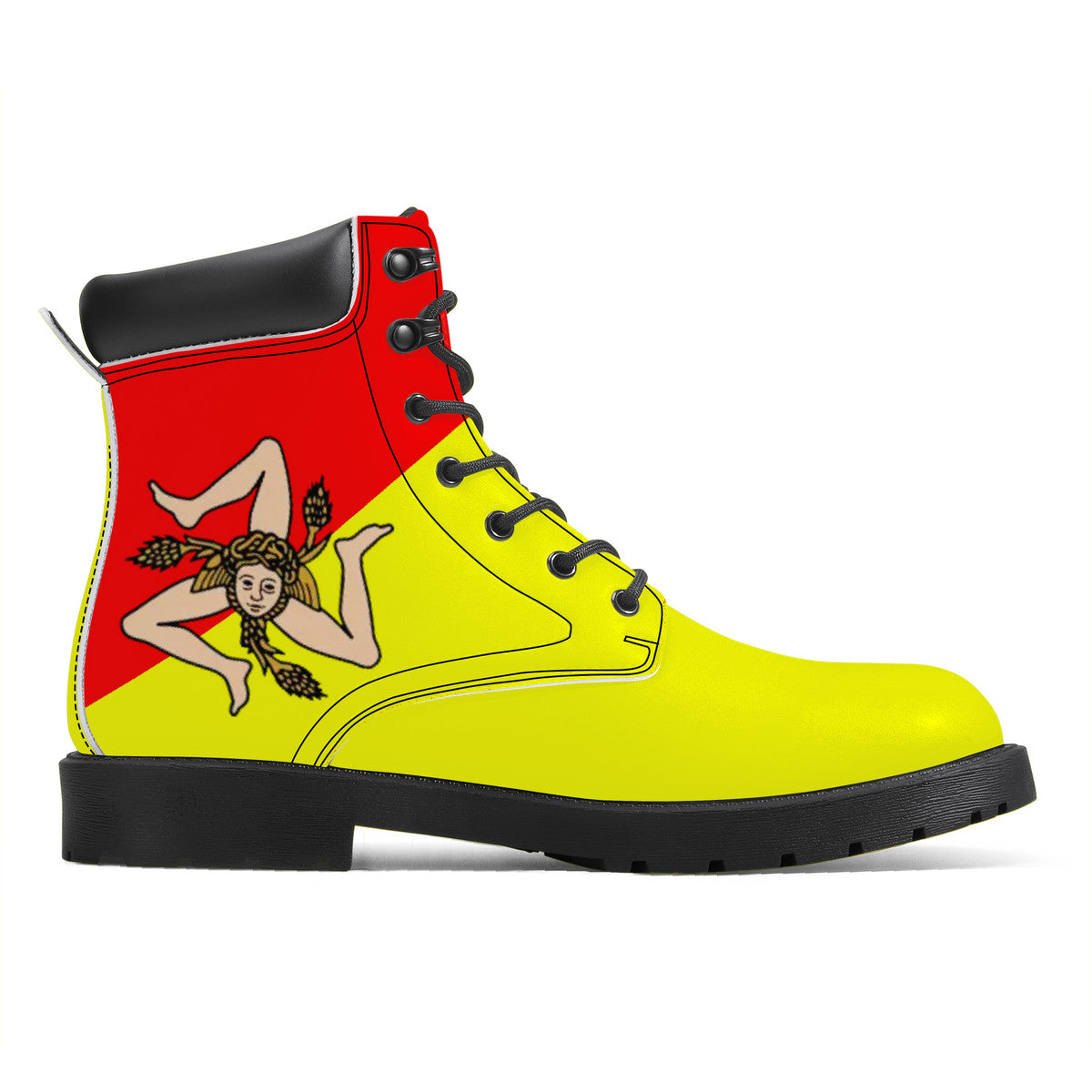 Sicilian Flag Synthetic Leather Boots