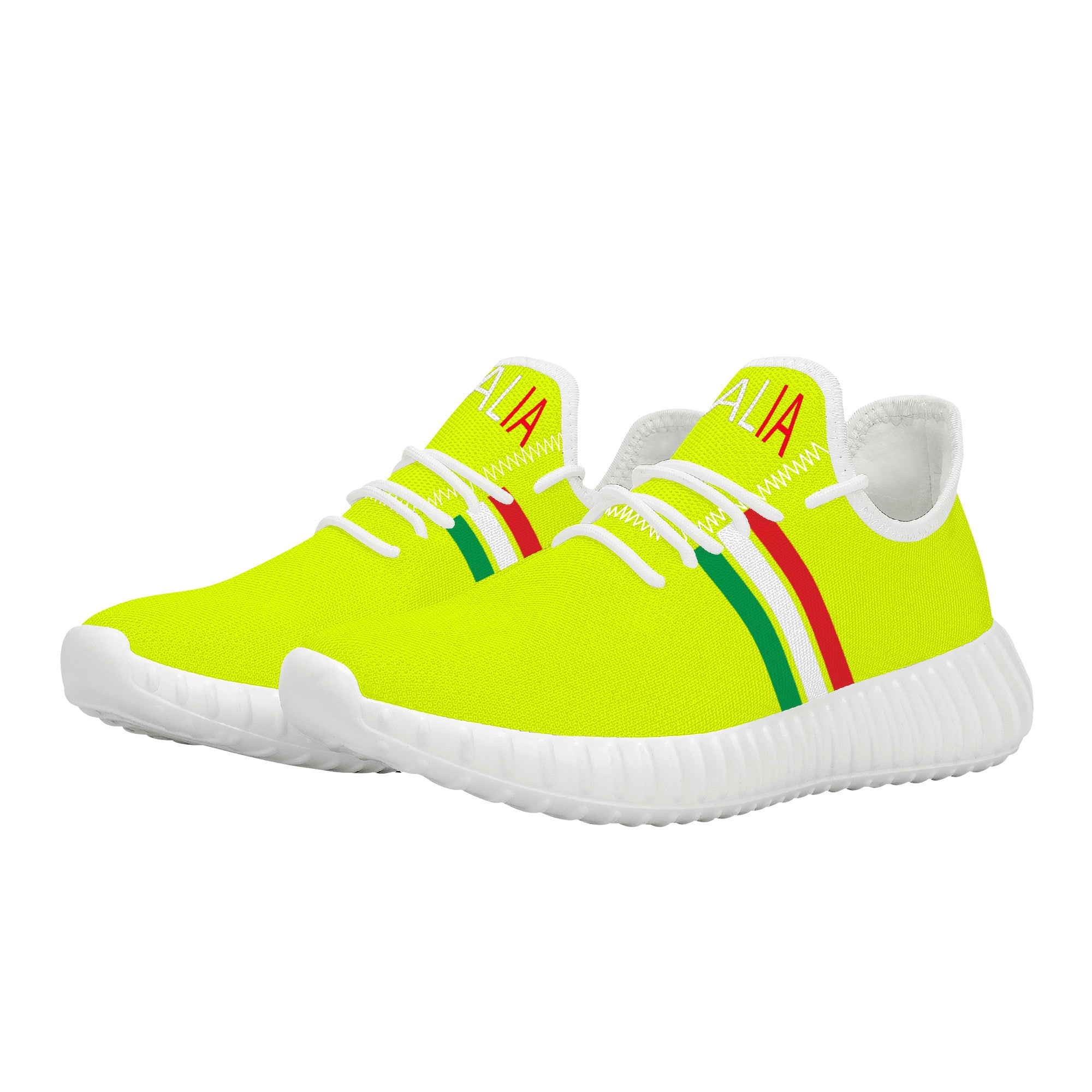 Italia Mesh Knit Sneakers - Yellow