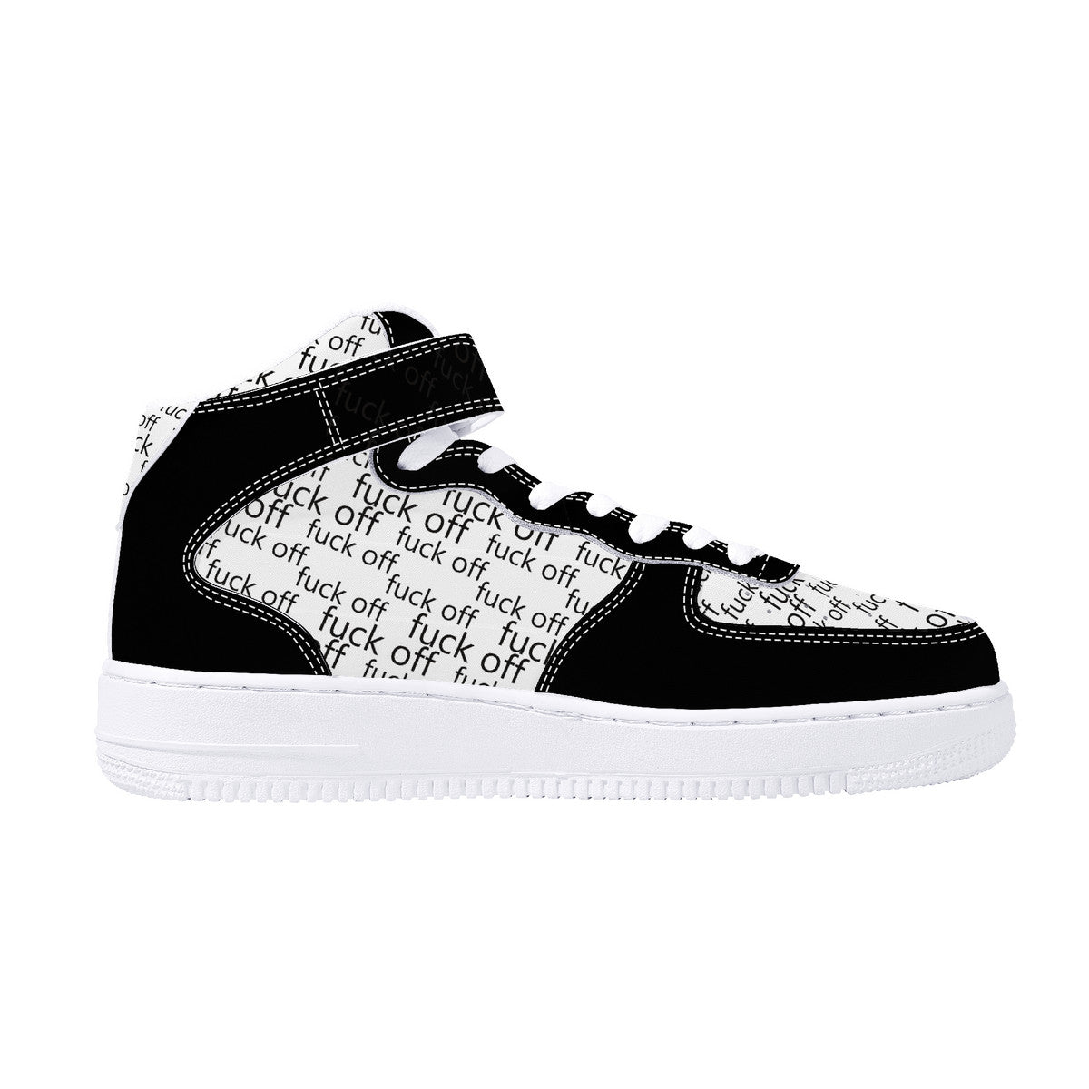 Fuck Off High Top Unisex Sneakers B/W